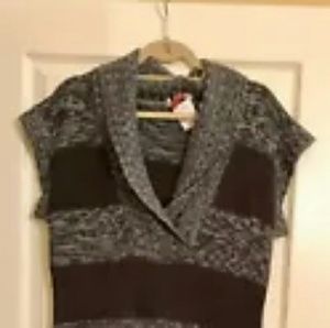 Black and gray sweater dress